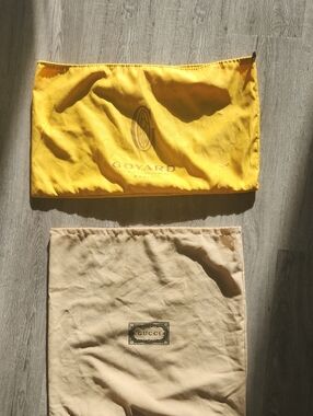 Authentic Goyard Yellow Dust Bag & Gucci Beige Dust Bag Set